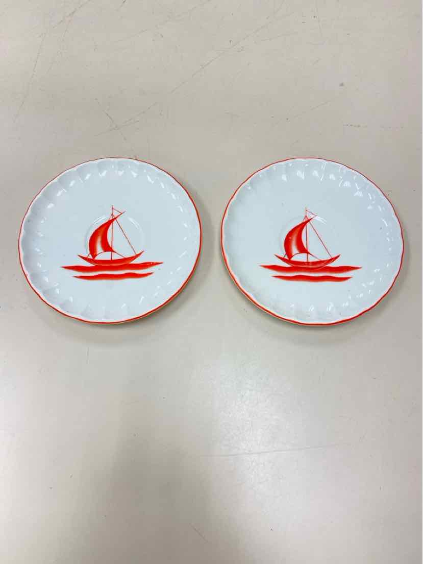 2 ORANGE WHITE BOAT PLATES