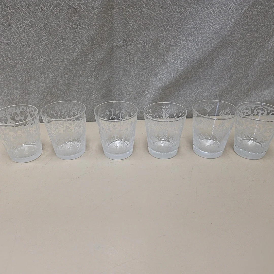 6 FROSTED SHORT GLASSES