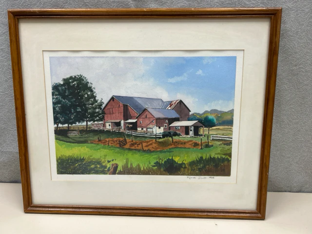 BARN ON FARM WATER COLOR ART