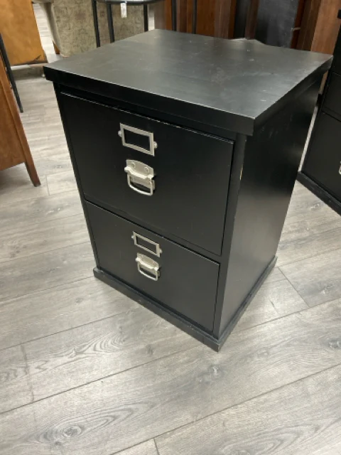 BLACK 2 DRAWER FILING CABINET