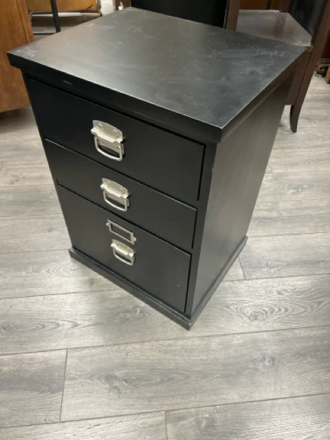 BLACK 3 DRAWER FILING CABINET