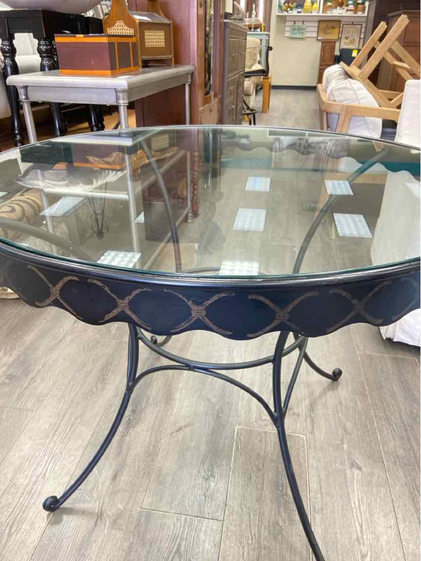 BLACK METAL GLASS TOP - Image 2