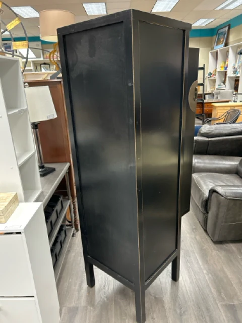 BLACK TALL NARROW ASIAN CABINET - Image 3