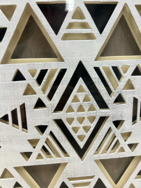 BLACK TAN CUT OUT ABSTRACT ART - Image 2