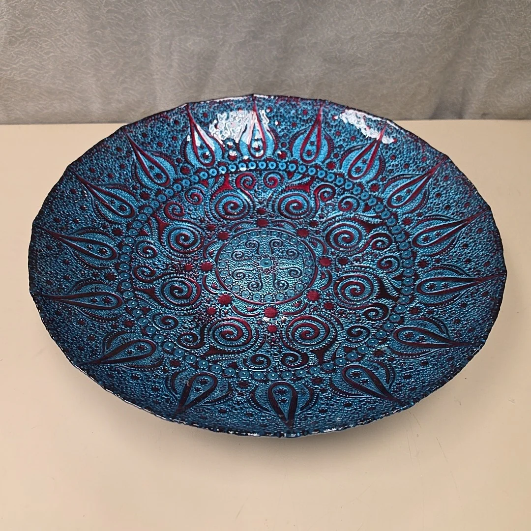 BLUE RED DECO BOWL