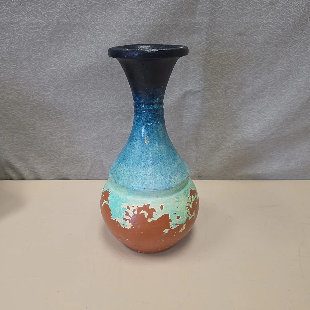 BLUE/TEAL/GREEN VASE