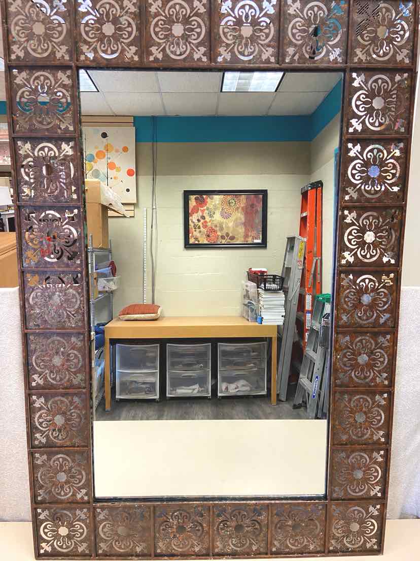 BROWN METAL CUT OUT DESIGN MIRROR - Image 3