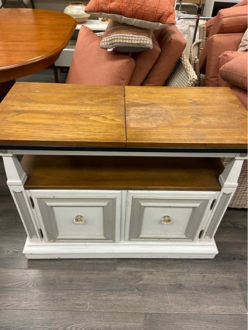 BROWN WHITE LIFT TOP SERVER