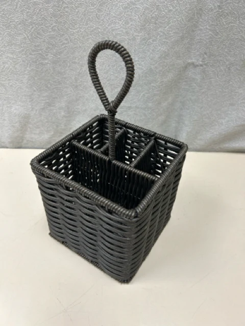 BROWN WICKER HANGING CADDY