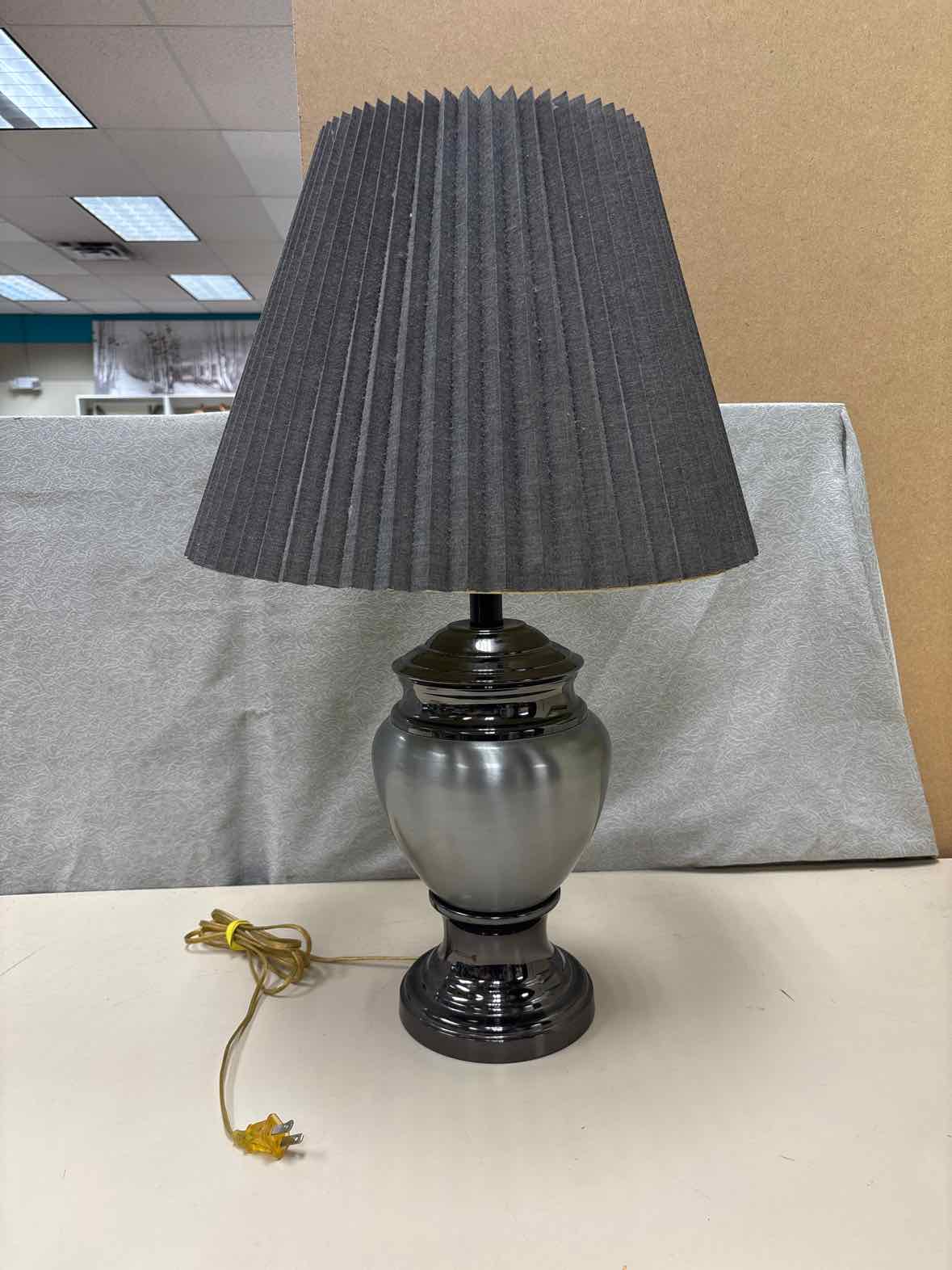 BRUSHED METAL LAMP BLACK SHADE