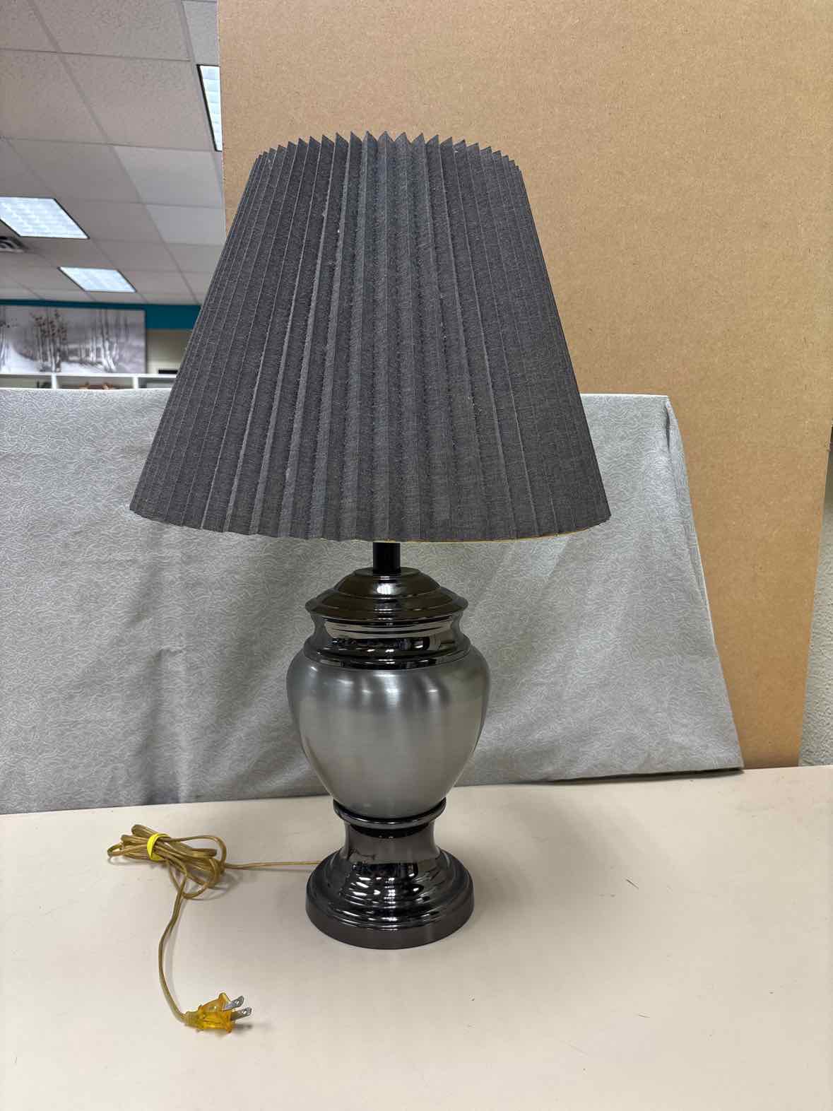 BRUSHED METAL LAMP BLACK SHADE