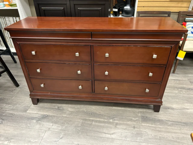 CHERRY 6 DRAWER DOUBLE DRESSER