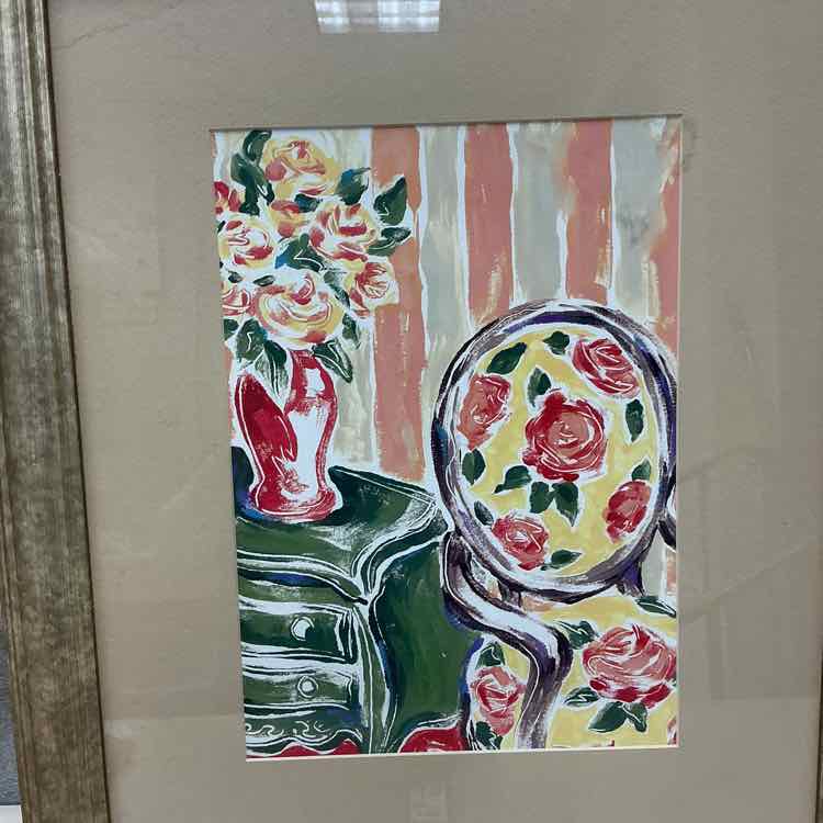 FLORAL CHAIR W/DRESSER PICTURE - Image 2