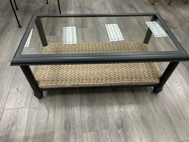 GLASS & METAL COFFEE TABLE