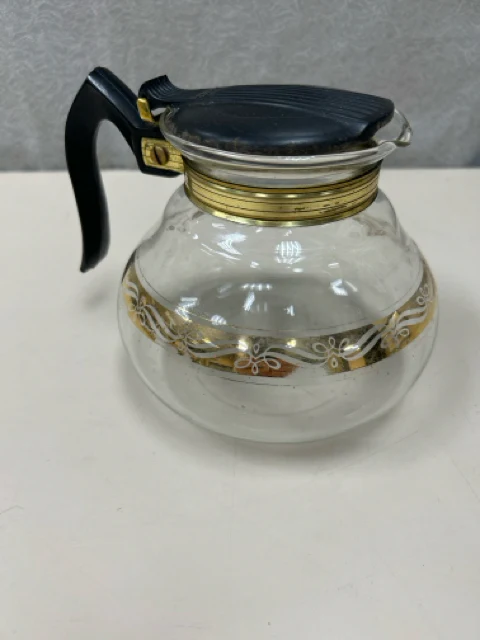 GOLD GLASS VINTAGE COFFEE PITCHER
