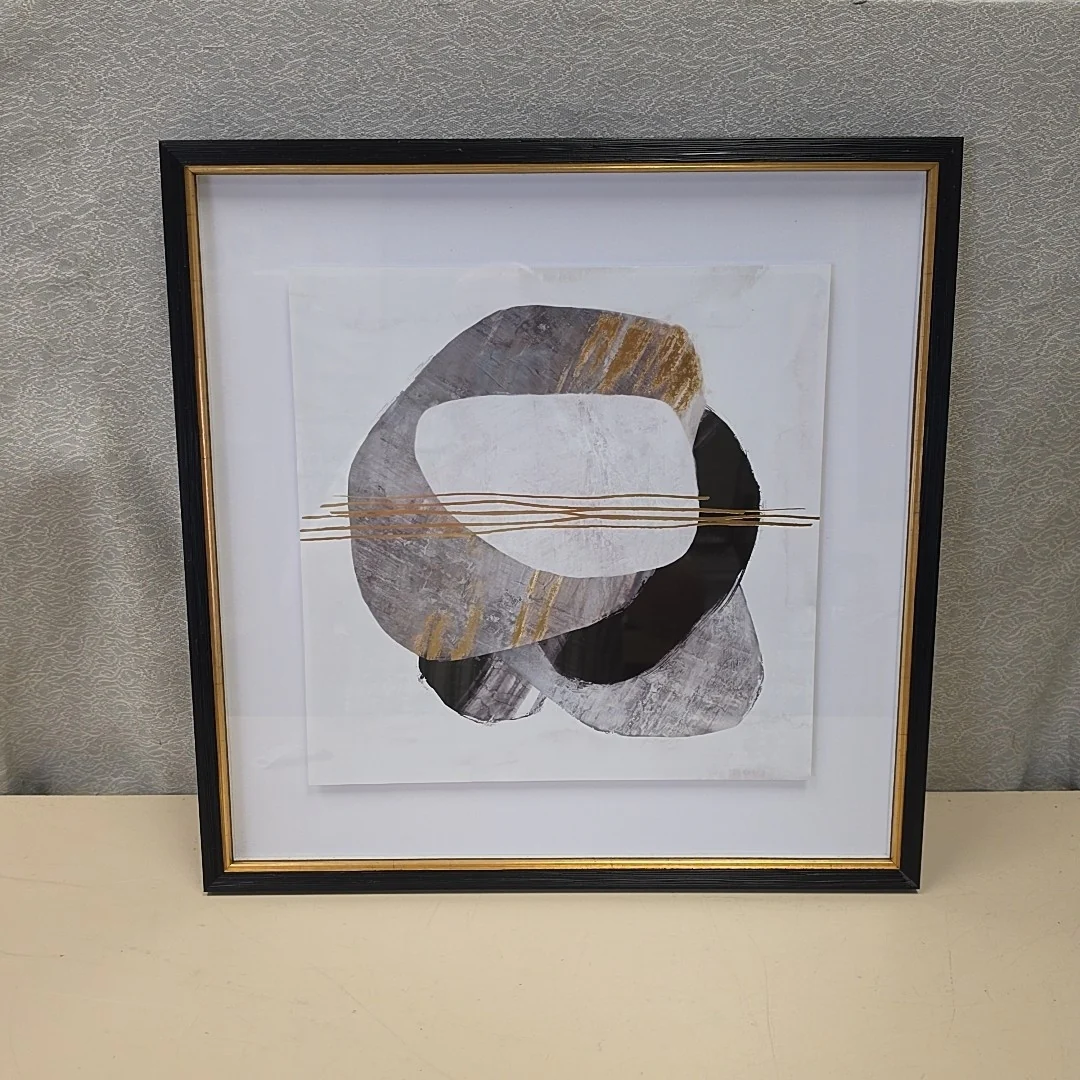 GOLD/GRAY/BLACK ABSTRACT