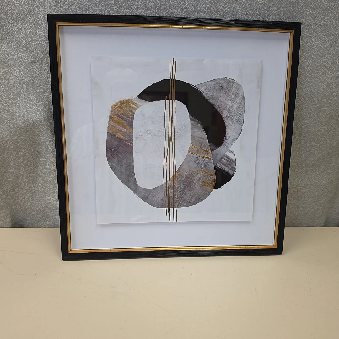 GOLD/GRAY/BLACK ABSTRACT