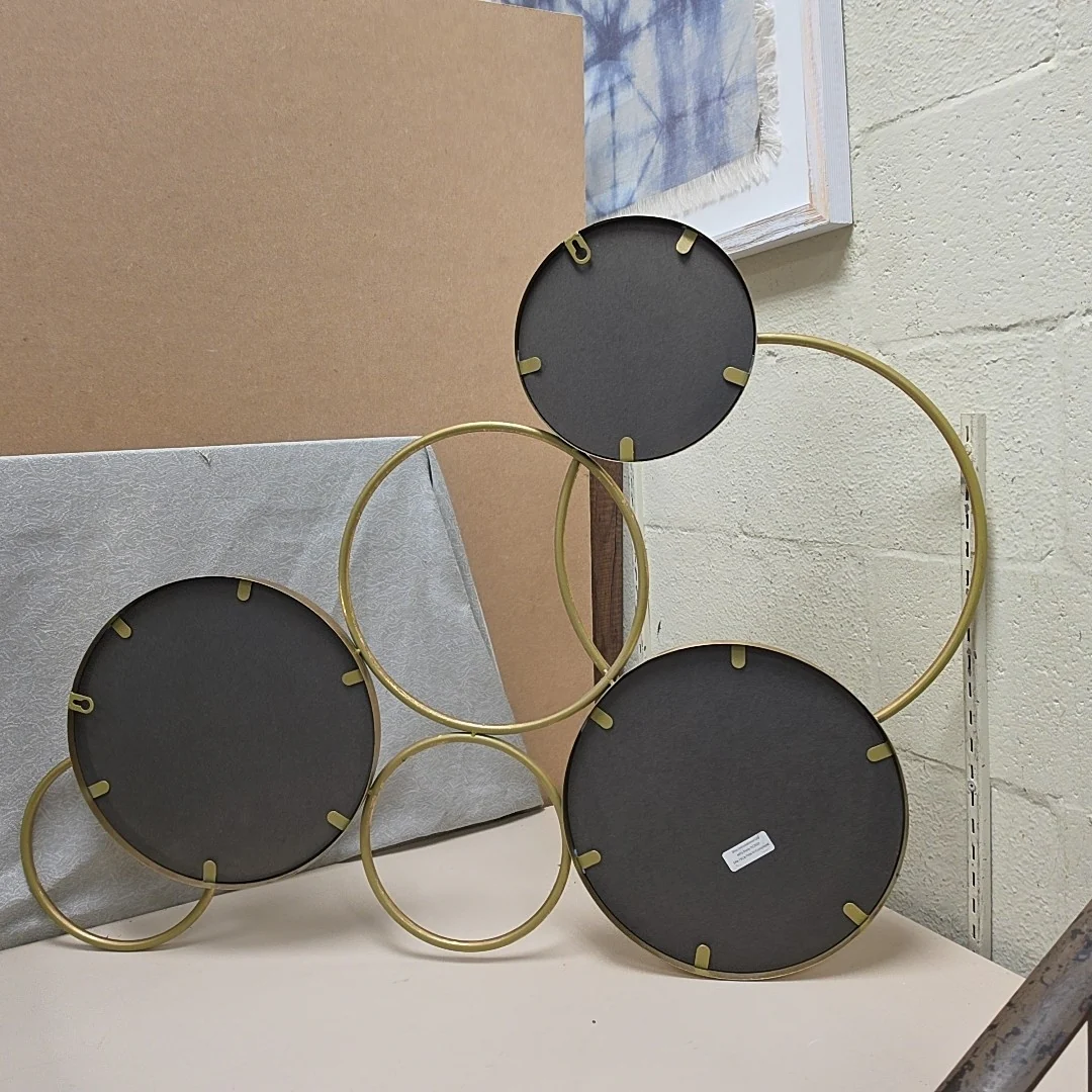 GOLD MIRROR RINGS ART METAL - Image 2