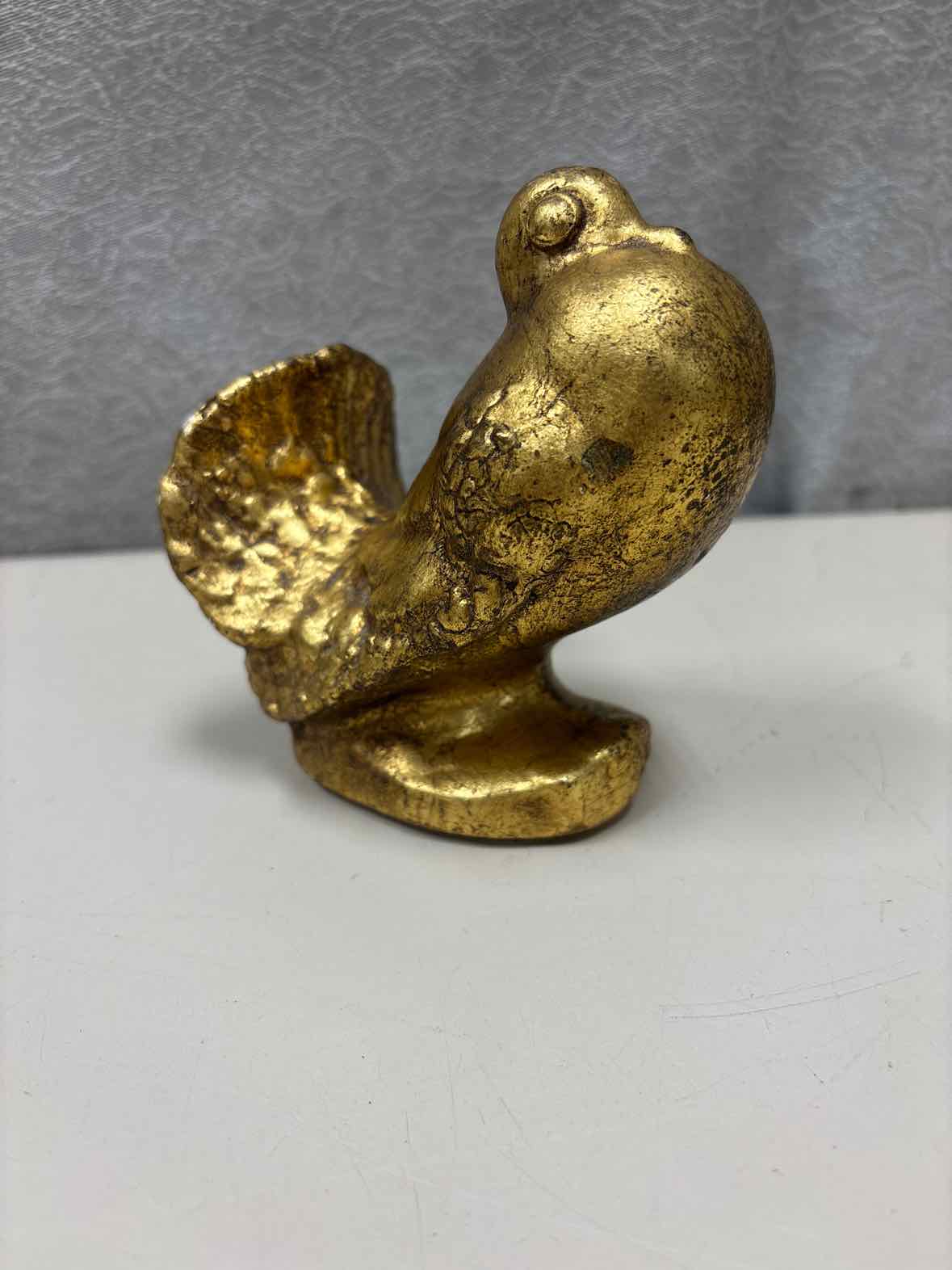 GOLD PAINTED BIRD FIGURINE