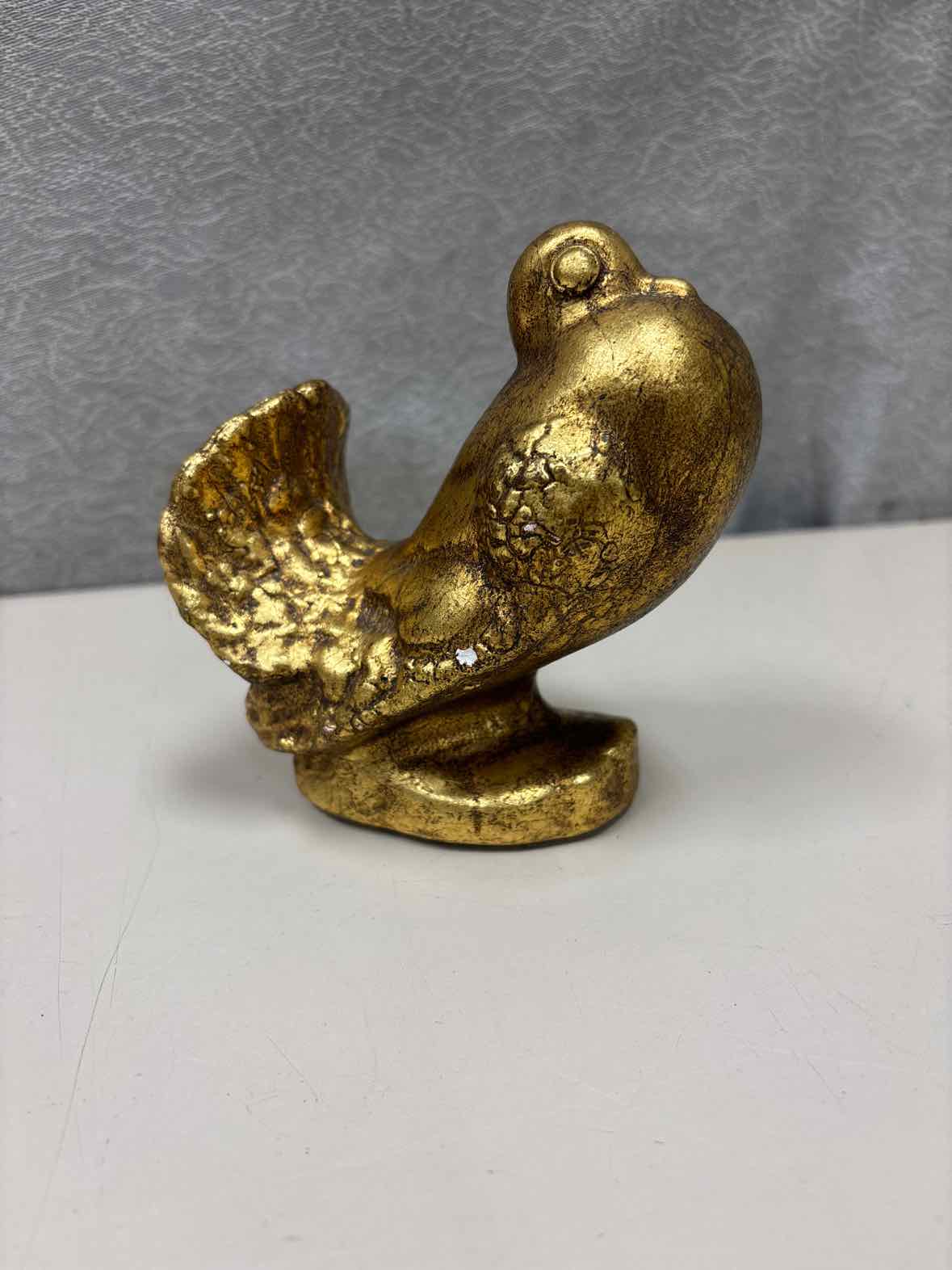 GOLD PAINTED BIRD FIGURINE