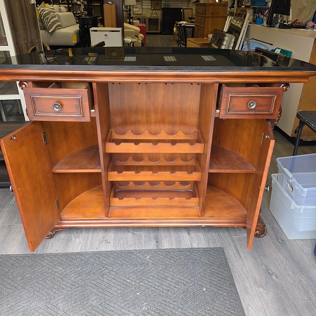 GRANITE TOP WOOD BAR ORNATE - Image 3