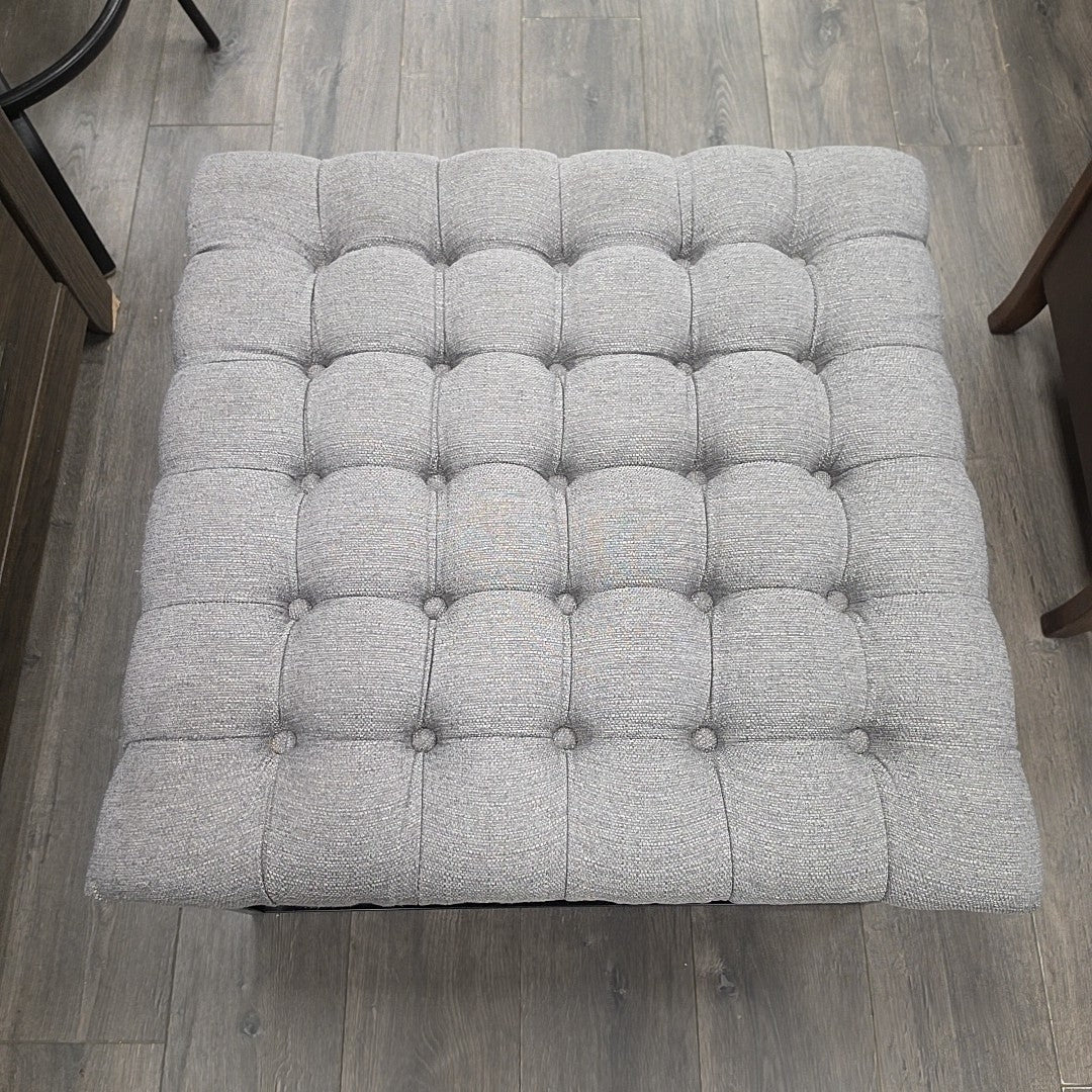 GRAY FABRIC/METAL FOOTSTOOL - Image 2