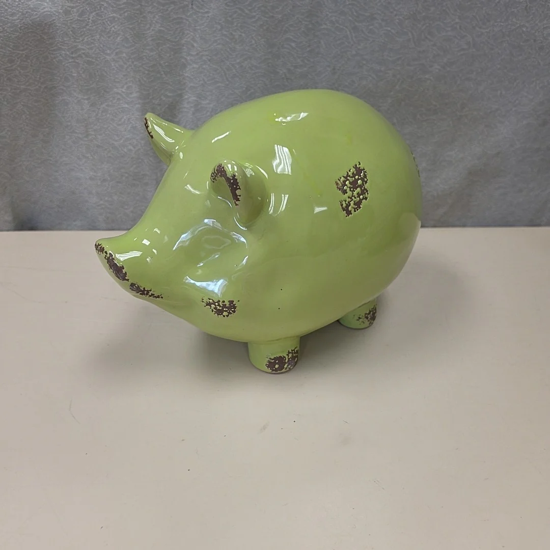 GREEN CERAMIC PIG