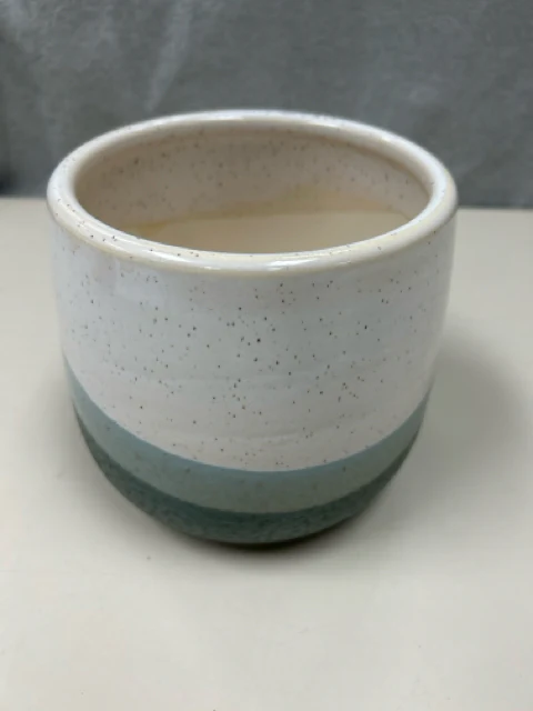 GREEN WHITE CERAMIC VASE