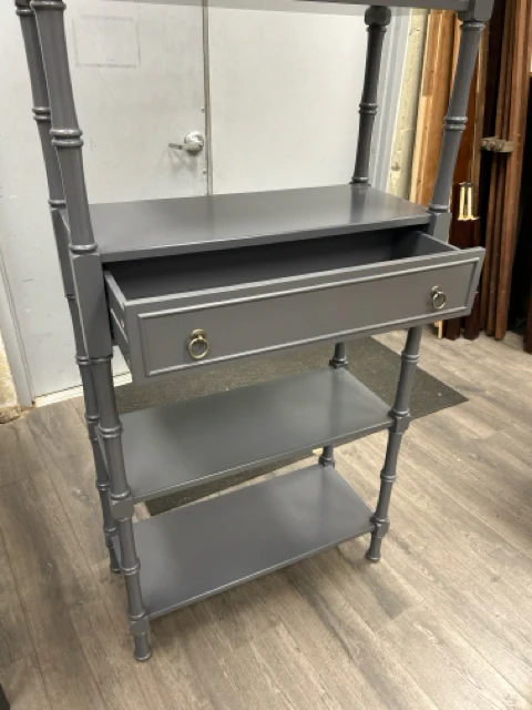 GREY 4 TIER WOOD BOOKCASE - Image 2