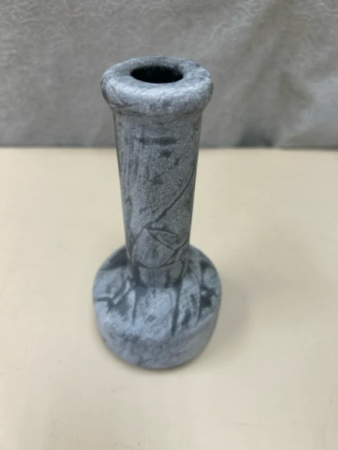 GREY BLACK STONE CANDLE HOLDER