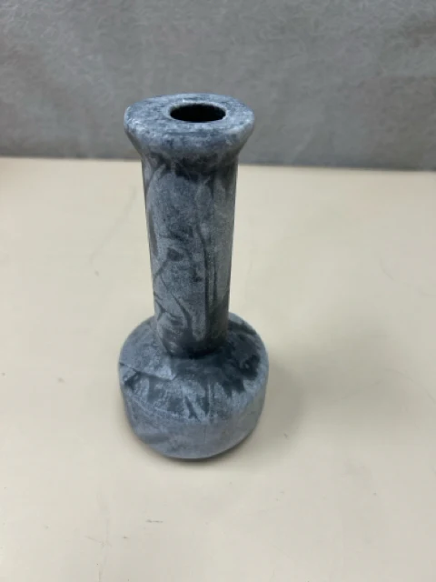 GREY BLACK STONE CANDLE HOLDER