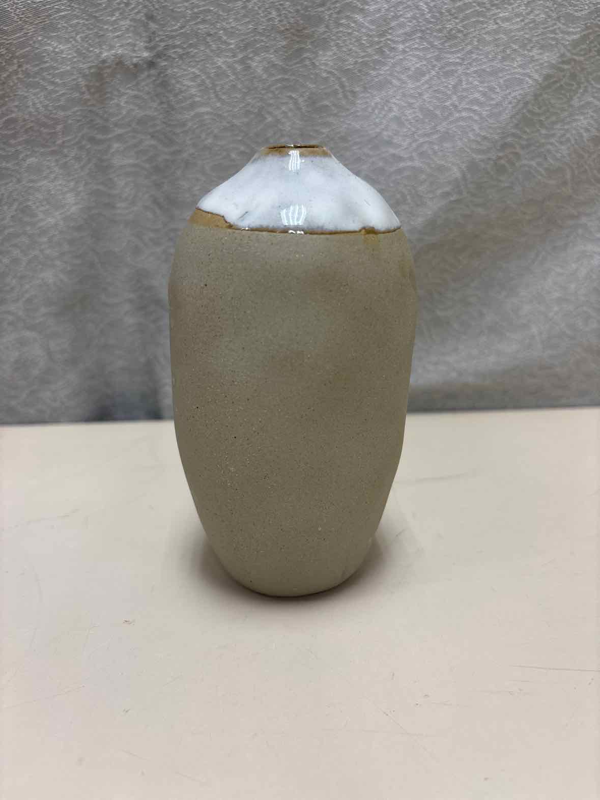 GREY TAN CERAMIC VASE
