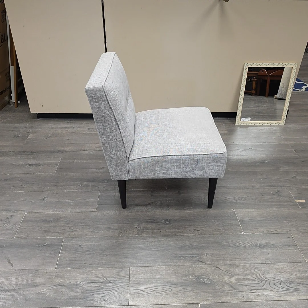 GREY UPHOL ARMLESS CHAIR - Image 3