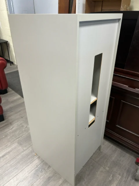 GREY WOOD GLASS FRONT CABINET - Image 3