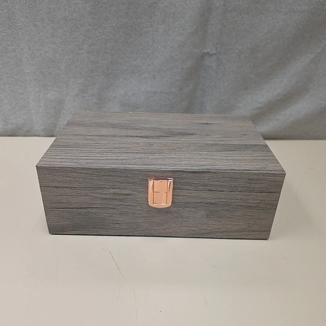GREY WOOD HINGE BOX