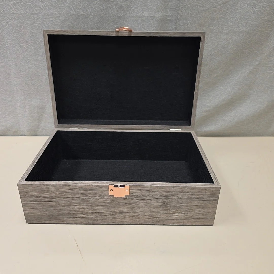 GREY WOOD HINGE BOX - Image 2