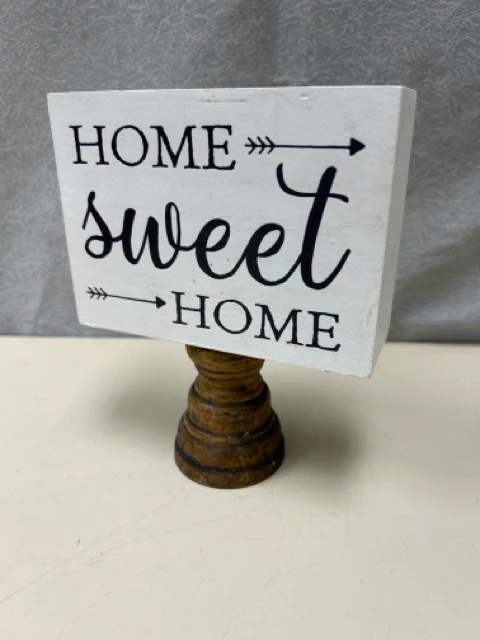 HOME SWEET HOME WOOD ON STAND SIGN