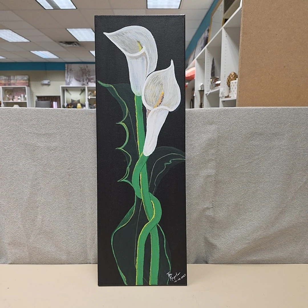 LILIES ON CANVAS