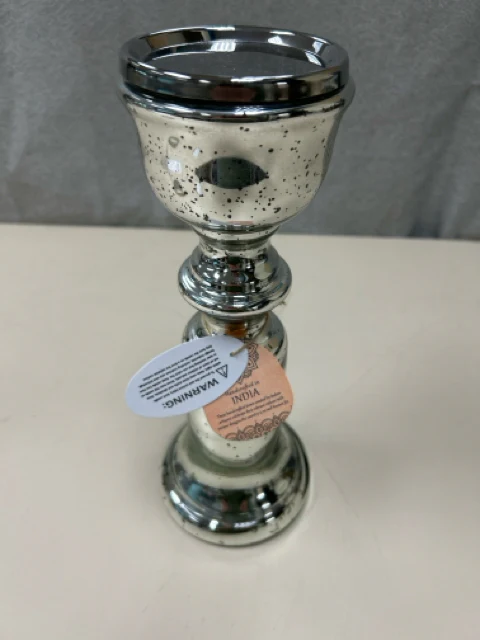 MERCURY GLASS CANDLE STAND