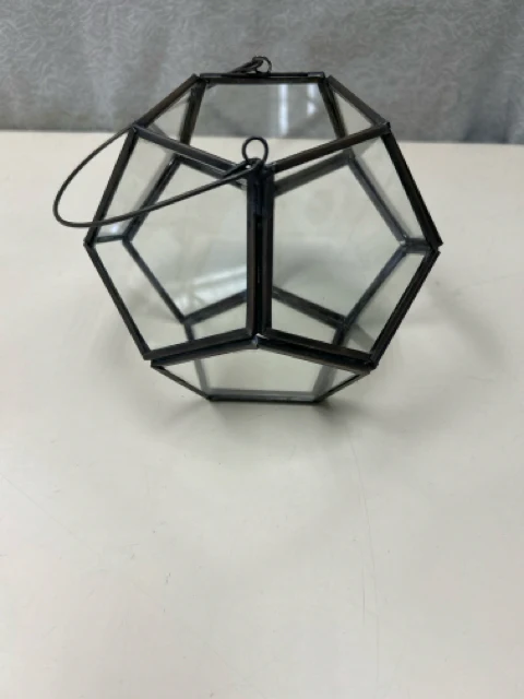 METAL GLASS MULTI SIDED LANTERN