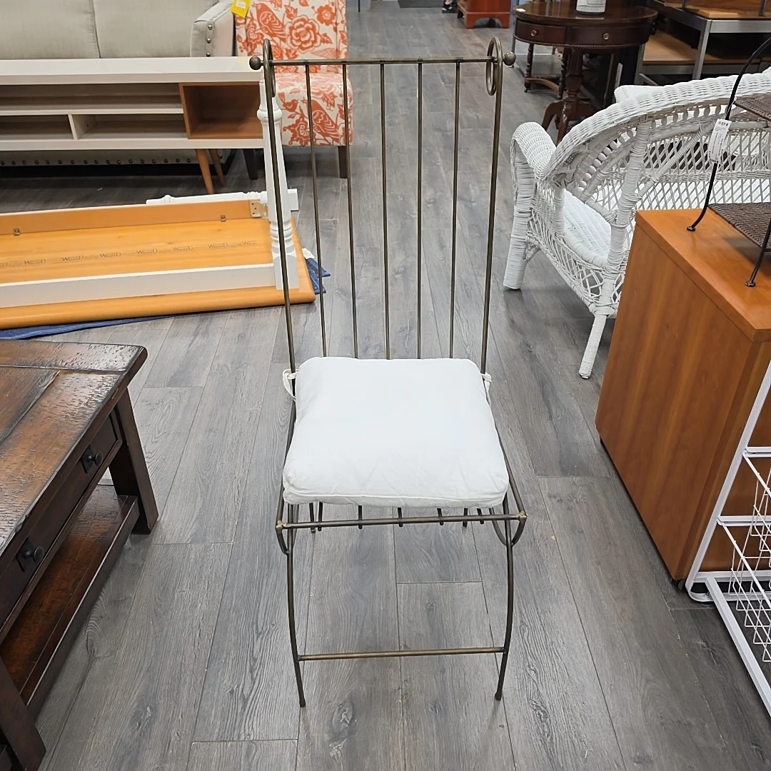 METAL SIDE CHAIR W/CUSHION