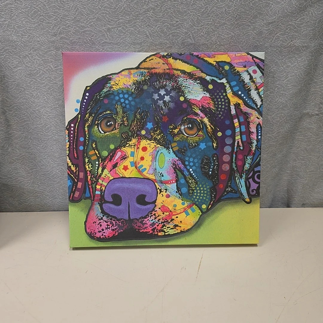 MULTI COLOR DOG HEAD CANVAS