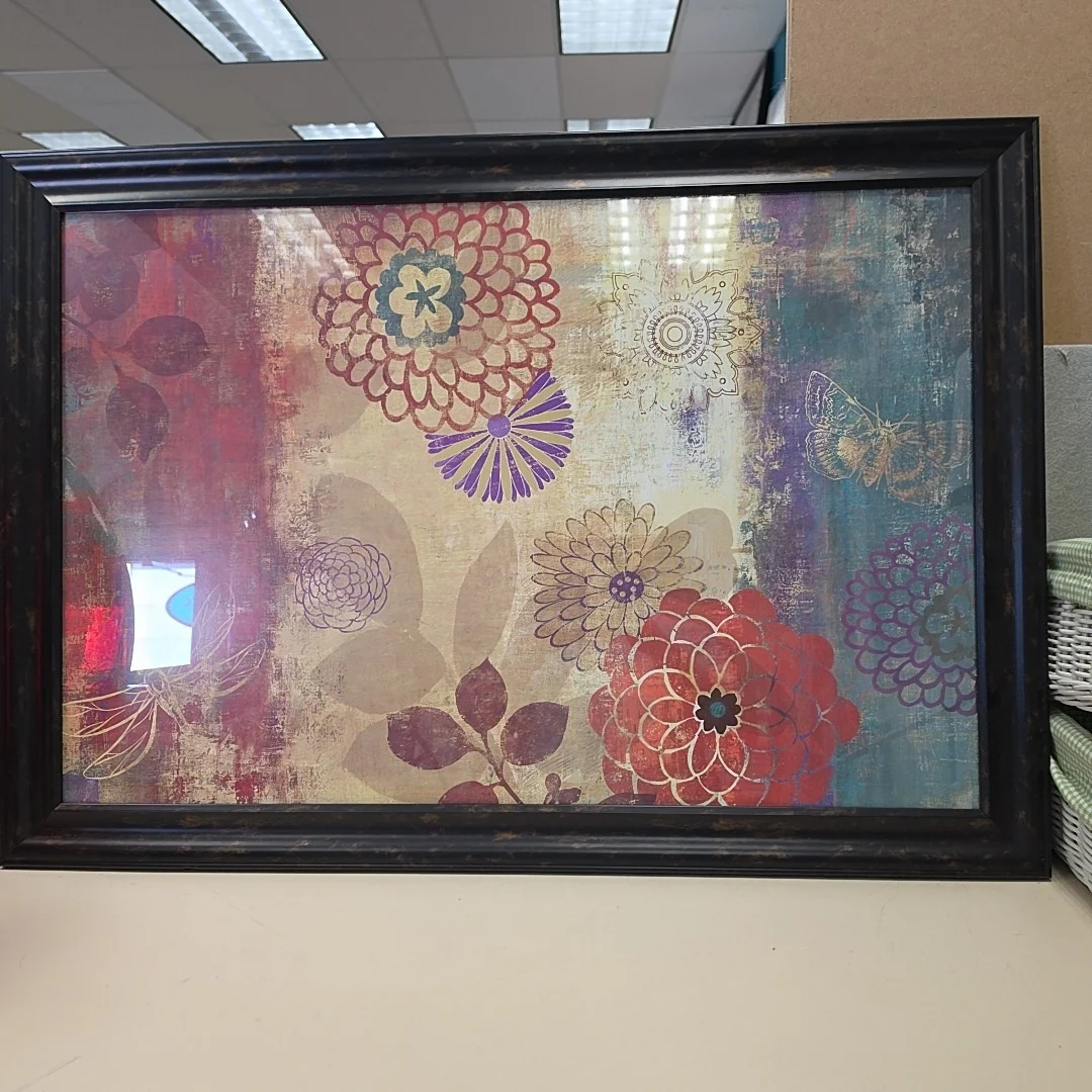 MULTI COLOR DRAGONFLY FLORAL ART