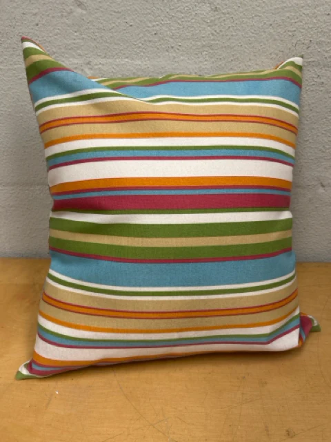 MULTI COLORED STRIPED PILLOW