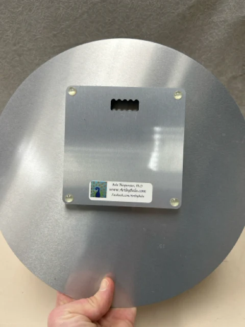 ORANGE BLUE METAL ART HANGING - Image 2