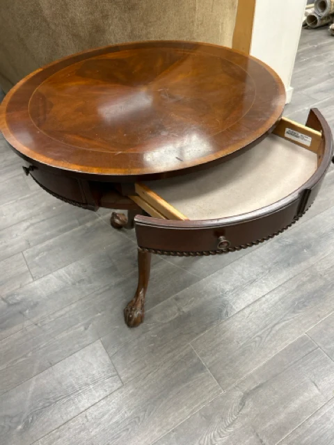 ROUND CLAW FOOT TABLE W/DRAWER - Image 2