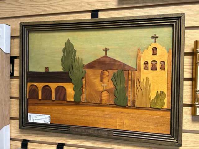 SANTA YENZ MISSION WOOD PAINTING