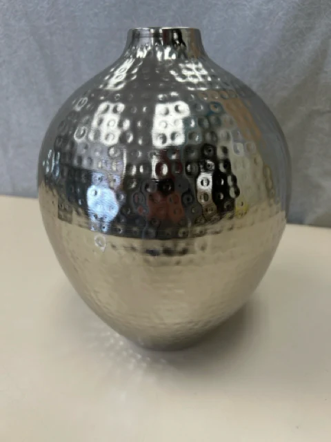 SILVER HAMMERED VASE