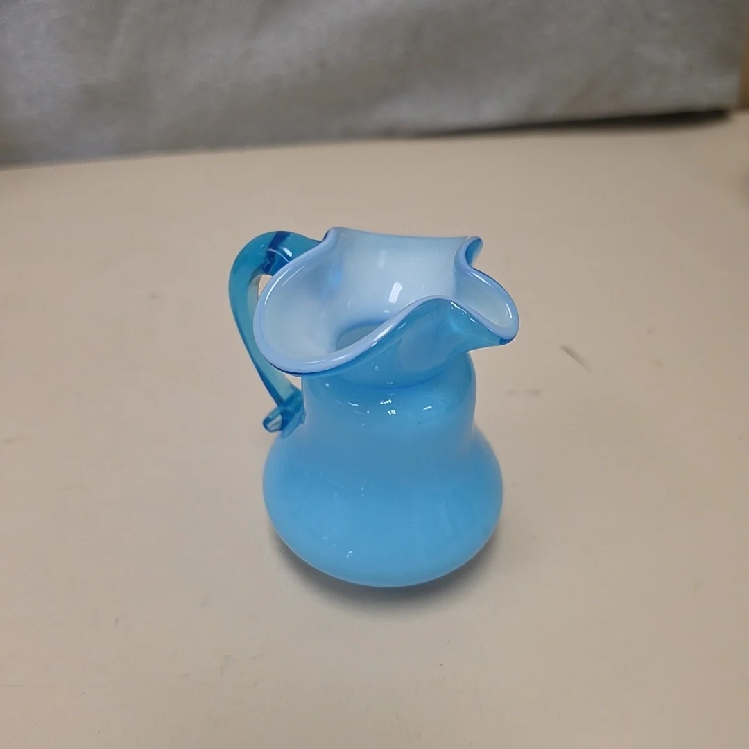 SM BLUE GLASS PITCHER