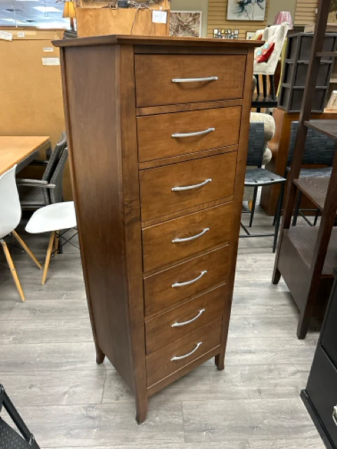 TALL BROWN 7 DRAWER DRESSER